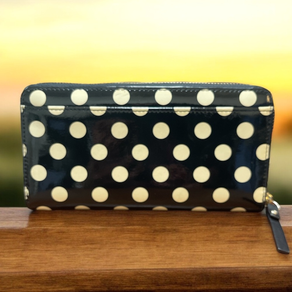 Kate Spade polka dot long zippy wallet - Picture 2 of 9